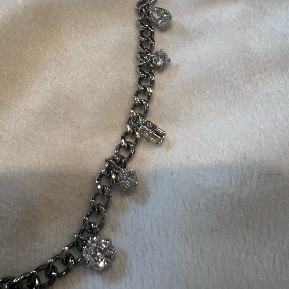 Rhodium-Plated Crystal Charm Necklace, 16-1/2" + 3" extender - Picture 5 of 8